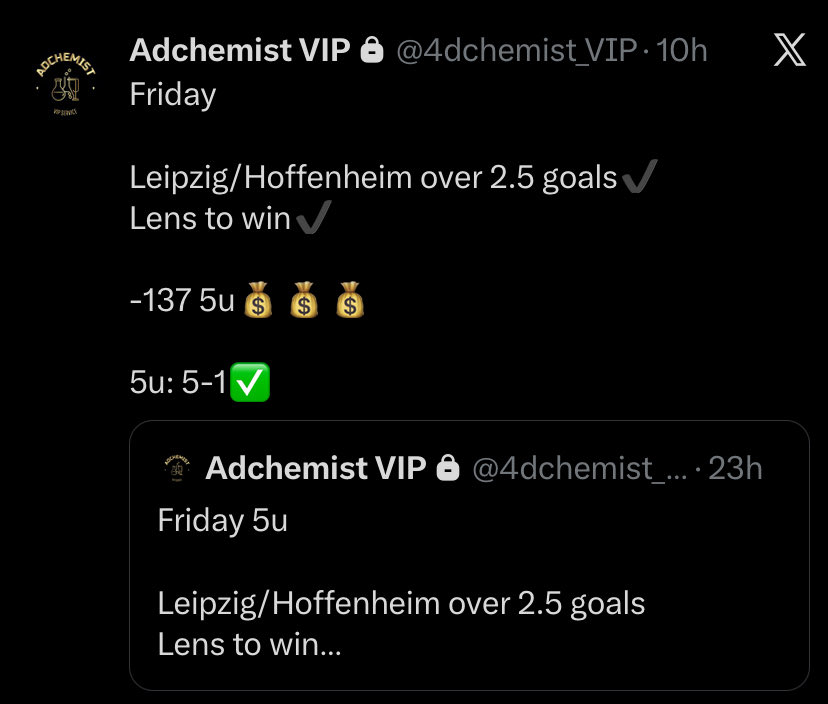 Adchemist (Sport Bets and Picks) tweet media