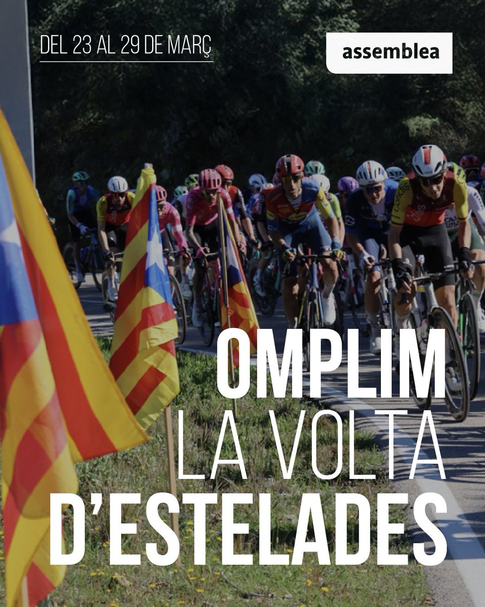 CLdR_Agullana's tweet photo. 🚴♂️ Dimarts 24 la Volta Catalunya passa també per #Darnius!
📍Us convoquem a tothom a les 12:30 a la doble cruïlla de la carretera GI502 amb la GI504, tot just passat el Ricardell https://t.co/UUSyQmL4hS… rebem la cursa com es mereix
🚩Dueu estelades
feu sentir la vostra veu https://t.co/Eb90vxWlUC