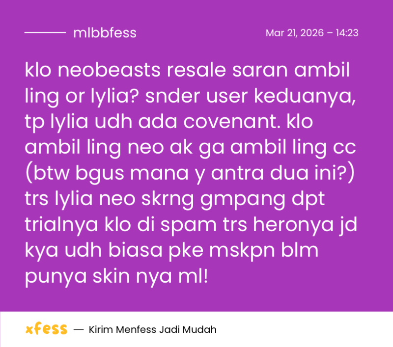 Mobile Legends Menfess tweet media