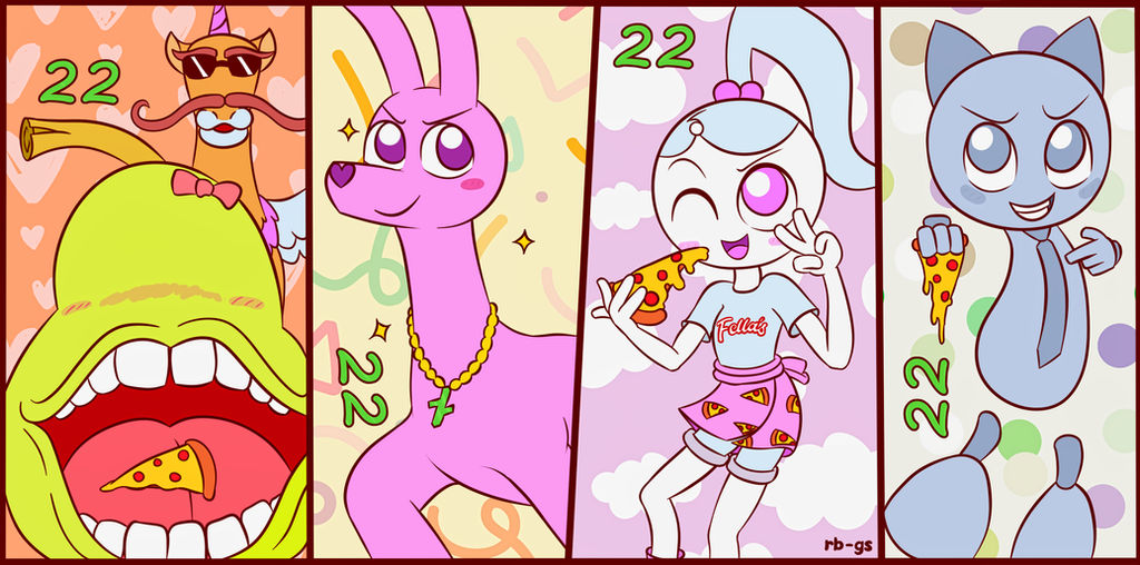 This is art I drew in August 2022. 
(This is a art of a collaboration between my original character and other characters. It was created to celebrate DeviantArt's 22nd anniversary.) 
I am uploading this to safely store my old drawings in case my DeviantArt repository goes down.