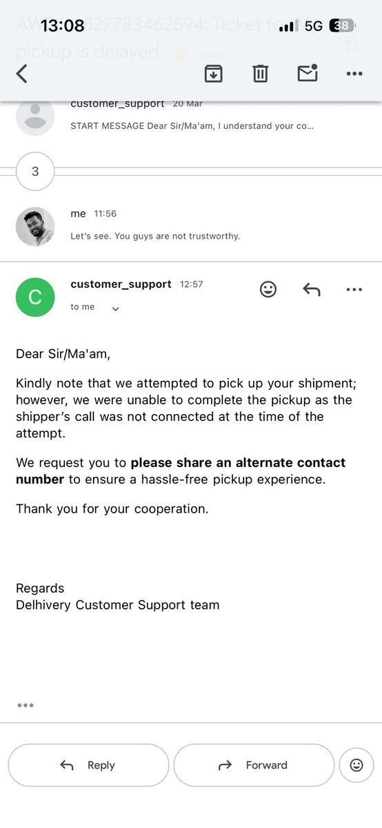 AMDUNGDUNG's tweet photo. @help_delhivery Same story. You guys are so pathetic. No coordination with ground people. No body is even calling and you guys always report i successfully pickup. If you guys cannot provide the service don’t promise things. SHAME ON YOU GUYS. https://t.co/2xyvaShcop