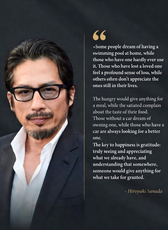 Japanese actor Hiroyuki Sanada spoke about the contradictions of human nature
