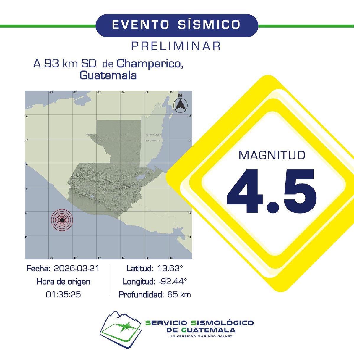 Servicio Sismológico de Guatemala tweet media