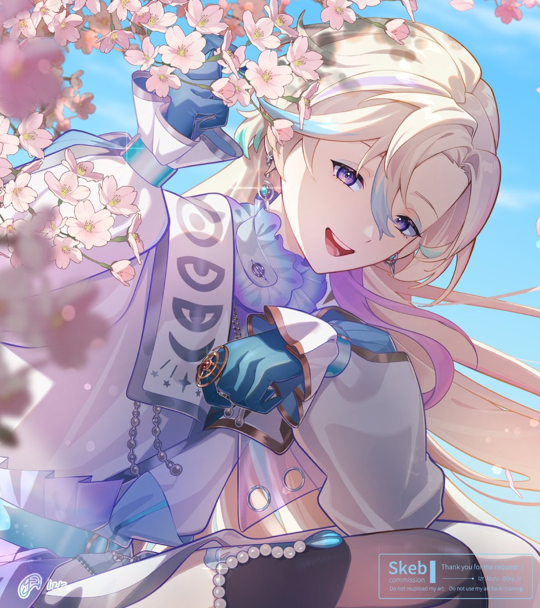 夜と昼の桜でお届けいたしました🌸！
お姿から受けた静かな美しい印象と、アーカイブを拝見した際に感じた楽しげで軽やかにお話しされているお人柄とのギャップがとても印象的で、楽しく制作させていただきました✍️☺️！
リクエストありがとうございました！！