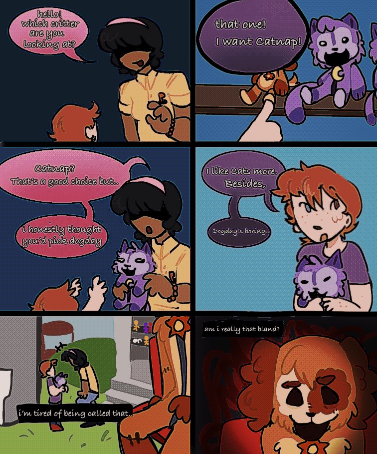 theh8ro's tweet photo. boring 🐶
—
mini comic, yay! based off of the notes Preston writes about Dogday. This is my first comic srry if the words don’t make sense
#smilingcrittersart #dogday #poppyplaytime #bbidogday #smilingcritterscomic https://t.co/aDUyScpHKa