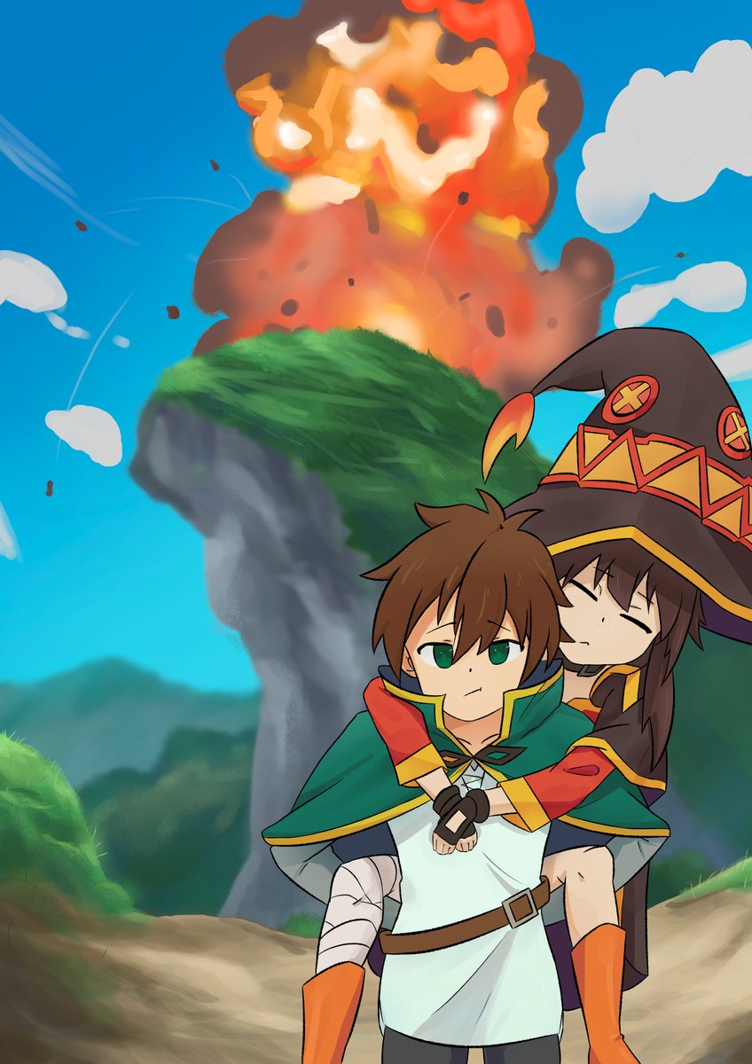 JakeMichelinMan's tweet photo. Been rewatching Konosuba recently and thought it'd be a good piece to practice my backgrounds more :)
#art #digialart #konosuba https://t.co/dtLYCQfR0q