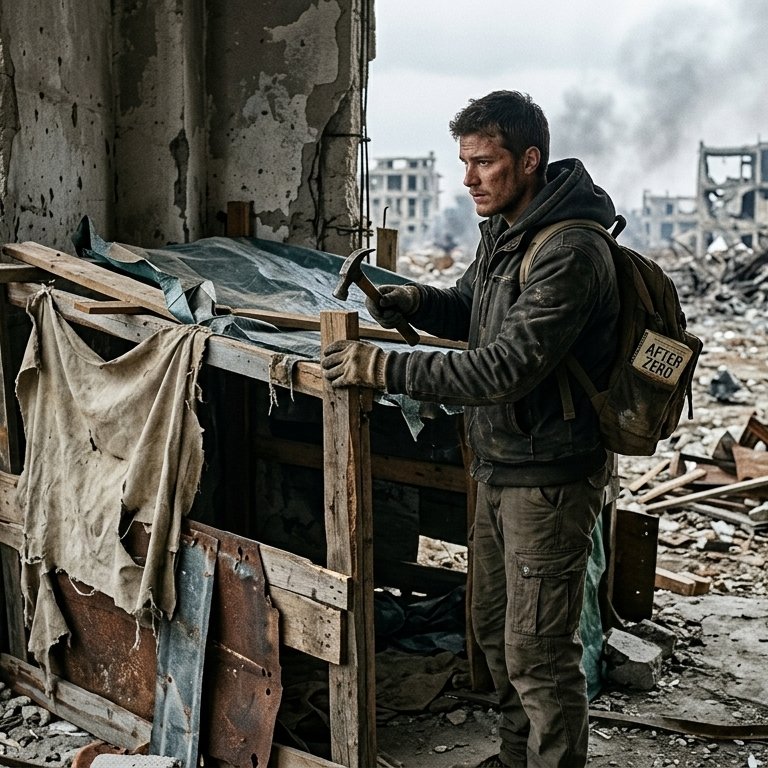 AfterZeroBook's tweet photo. War took your home. 
Now you're lost.
In "After Zero" Ch10, learn to build a 24hr shelter from ruins. Don't just survive. 
Lead.
https://t.co/7NNIErBfV4
#BookStagram #SurvivalTips #Prepper https://t.co/pDuitZ3r1f