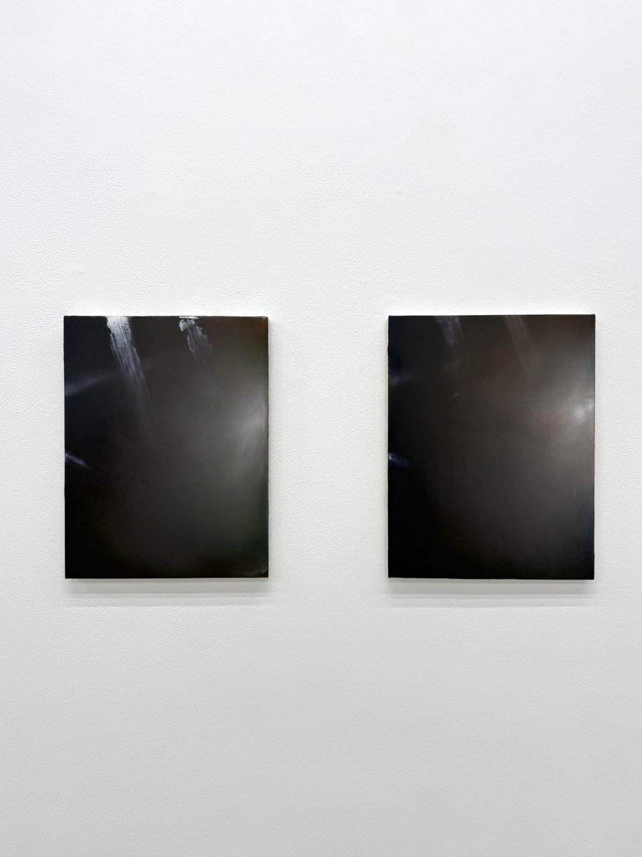 3原色のみの混じり具合で、エモーショナルな空間を立ち上げる絵画。
・が打たれていることで、まるでガラスを1枚隔てたような遠近が見えてくる。

平野泰子さんの作品