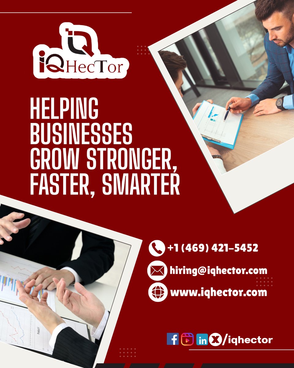 IqhectorH's tweet image. Drive sustainable business growth with expert consultancy 📊✨ 

For more info, Reach us at:
📞 +1 (469) 421 - 5452
📧 hiring@iqhector.com
🌐 iqhector.com

#consultancy #business #growth #iqhector #iqhectortechnologies #staffing #optjobs #drivensolutions #careeropp
