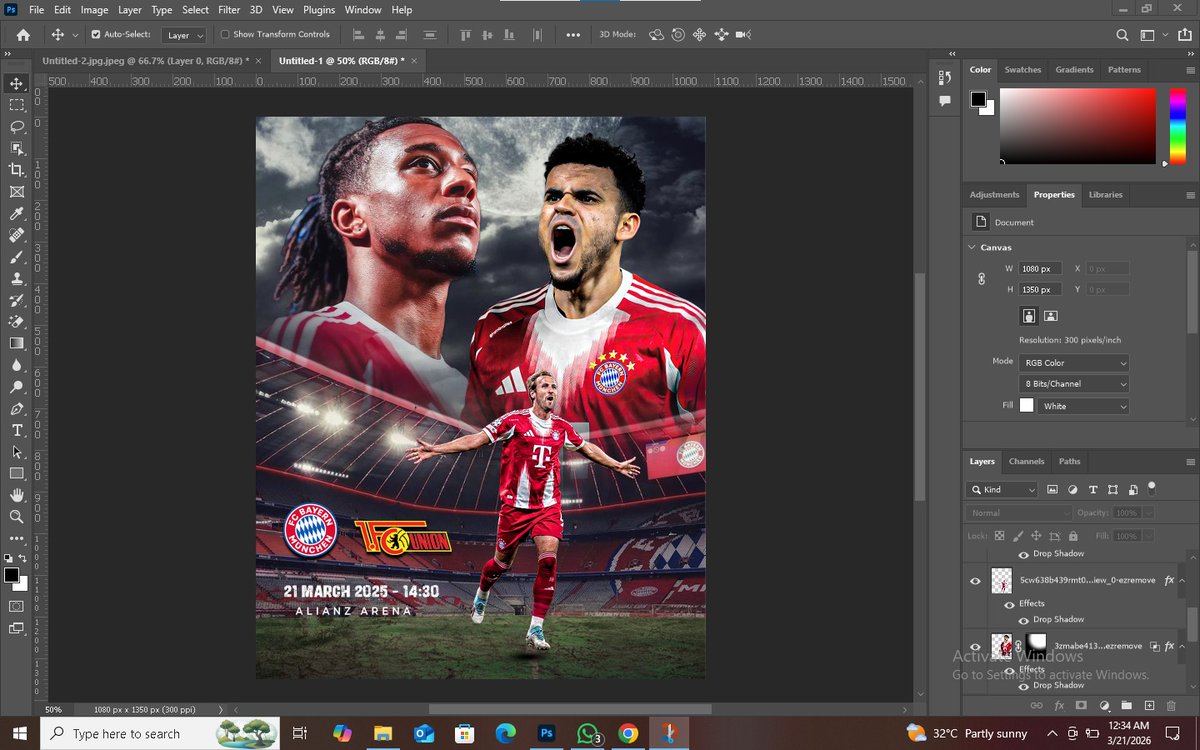 Jayevergreen23's tweet photo. I designed a matchday flyer for Bayern Munich. 🔥🎨🧑‍💻

Rate guys? 😊 @FCBayern @BayernSpace https://t.co/8u8QjKm6qf