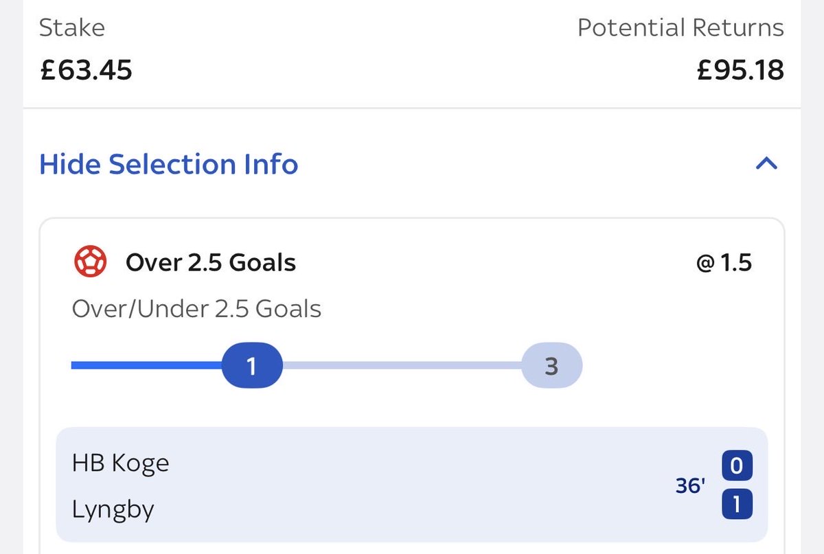 BigBarryTips's tweet photo. Final bet - only a fiver less than the £100 target!

£63.45-£95.18 🤑 https://t.co/XsmxZ0Q8Mo
