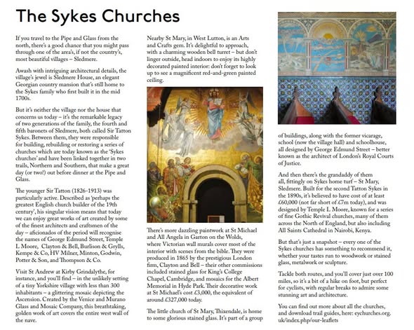 pipeandglass's tweet photo. Hidden across the Yorkshire Wolds are the breath-taking Sykes Churches; a trail of art, history and extraordinary craftsmanship.
This beautiful feature appears in The Pantry, our in-house newspaper, so if you’re joining us be sure to pick up a copy. https://t.co/UOkd6D6yue