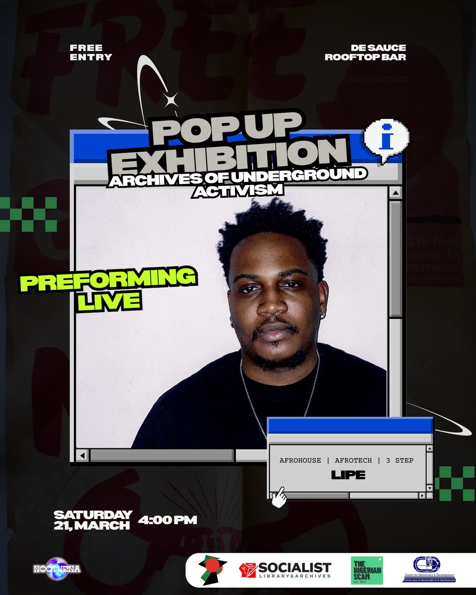 NocturnaRave's tweet photo. Taking the stage TODAY at the Pop Up Exhibition is Chimchimpepper and @Lipeunim_ 

It’s going to a great vibes at DeSauce Rooftop Bar 

Cannot wait to connect and catch a vibe 🪩🕺🏽 https://t.co/ewJEHGfAd6