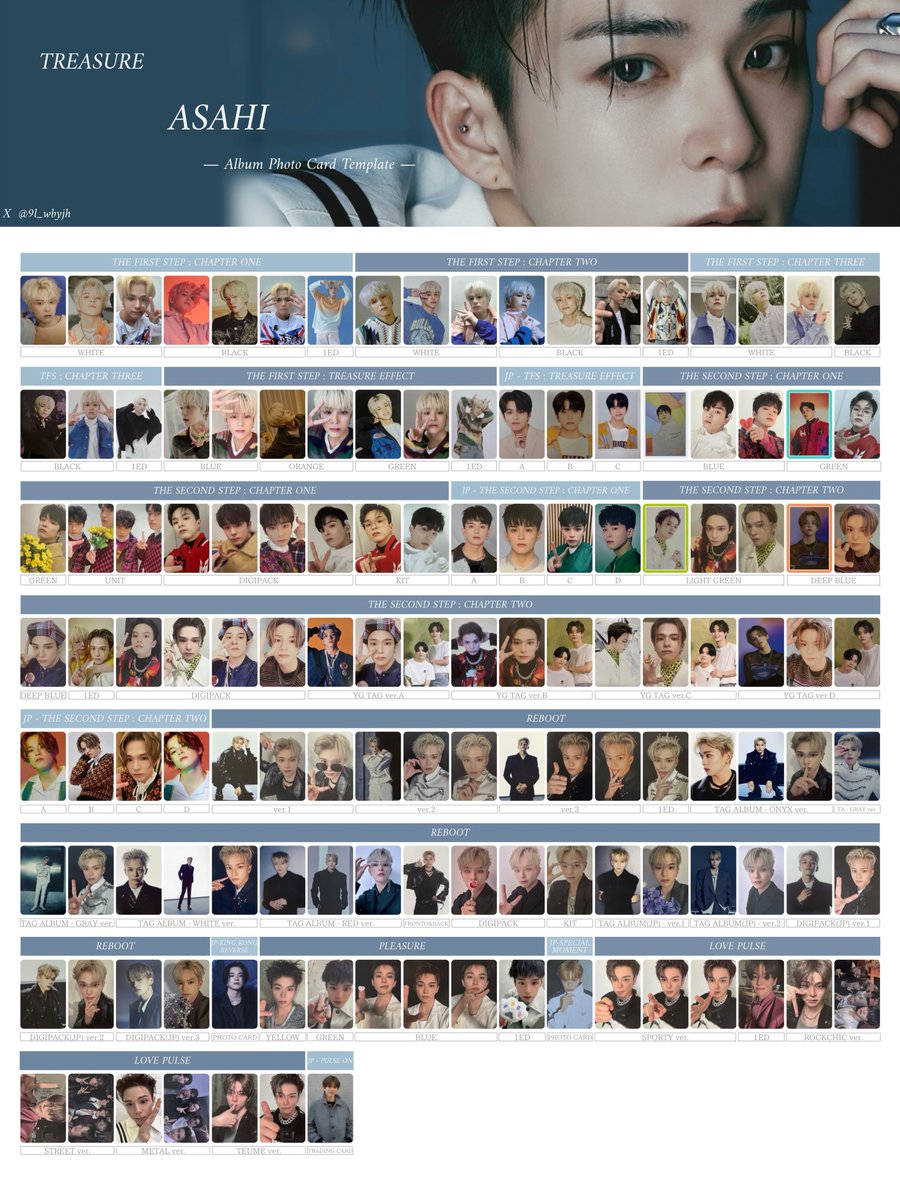 TREASURE Album photocard template トレジャー アルバム 封入 過去