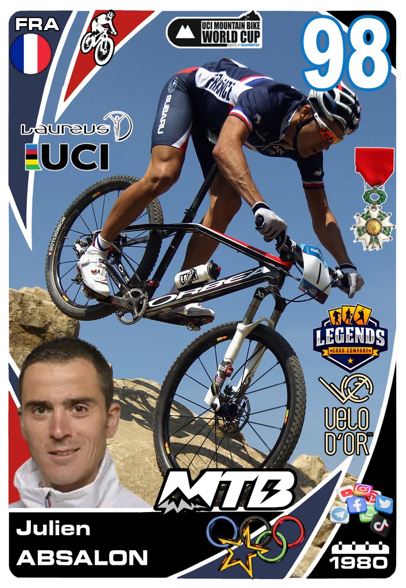 AthleteoftheD's tweet photo. Julien Absalon
🗓️1980🇫🇷France
🚲MTB💯98
🥇2 Olympic Gold
🏆5 World Champion XCO
💎5 Overall UCI World Cup Winner
🥇5 European Champ.
🏅Velo d’Or Winner
🎖️Order of the Legion of Honour
🏛️MTB Hall of Fame
#MTB #JulienAbsalon #Cycling #France #OlympicGold #Legend #GOAT #CrossCountry https://t.co/o6nViILXn2