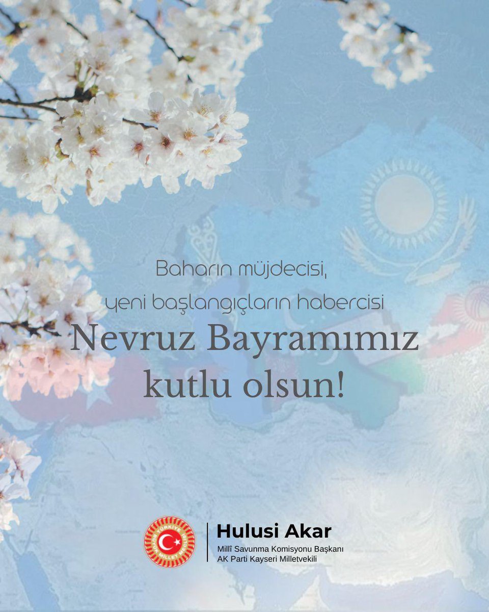Terörsüz Büyük Güçlü Türkiye’de ve Gönül coğrafyamızda;

-Kan ve gözyaşı olmadan, 
-Bir ve beraber bayramlara…

Nevruz Bayramımız kutlu olsun.

 #NevruzBayramı
