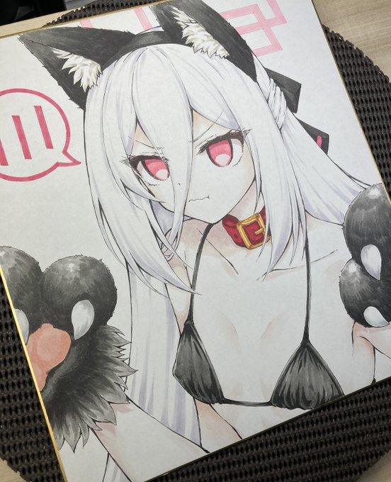 後は目のホワイトとほほ紅入れれば完成 の方の色紙! 