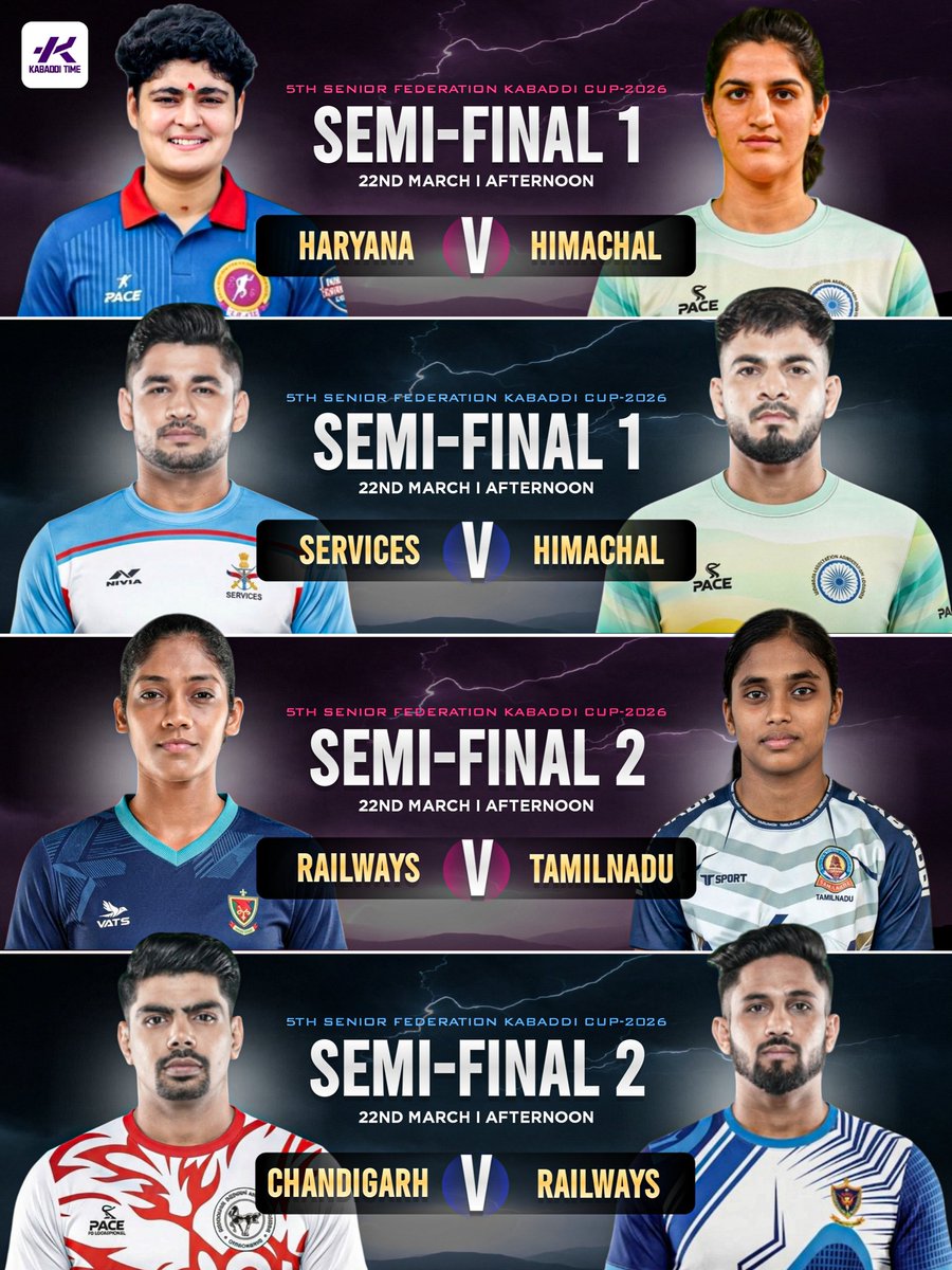 Kabadditime's tweet image. Semi-final action awaits! 🔥🤼‍♂️
Don’t miss the 5th Senior Federation Kabaddi Cup semis tomorrow afternoon from 12 PM ⏰🏆

Top teams battle it out for a place in the finals 💪⚡

#5thseniorfedrationkabaddicup #fedrationcup #seniornationals #kabaddicup #kabadditime