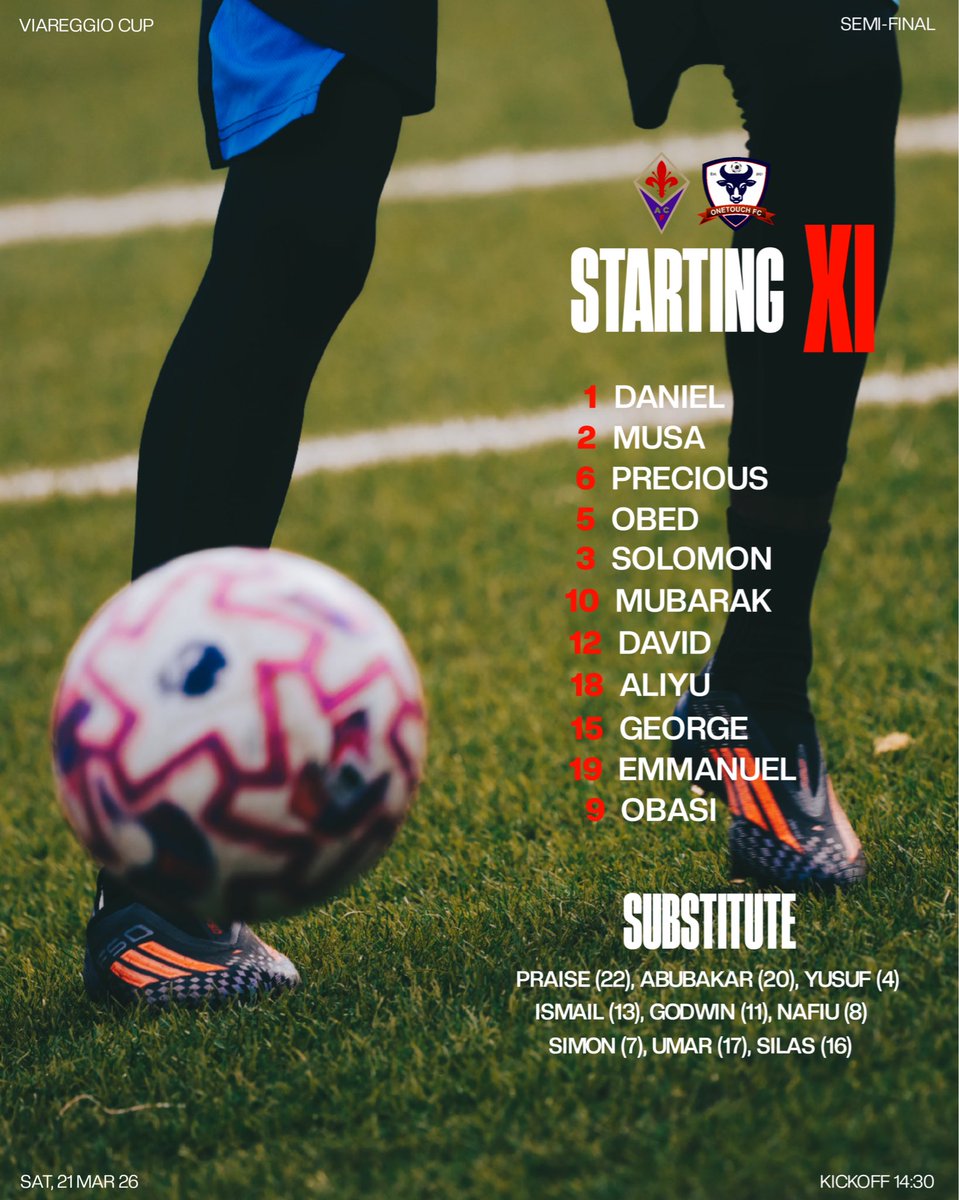 _OneTouch_FC's tweet photo. Match Lineup https://t.co/0AMFAd9tnT