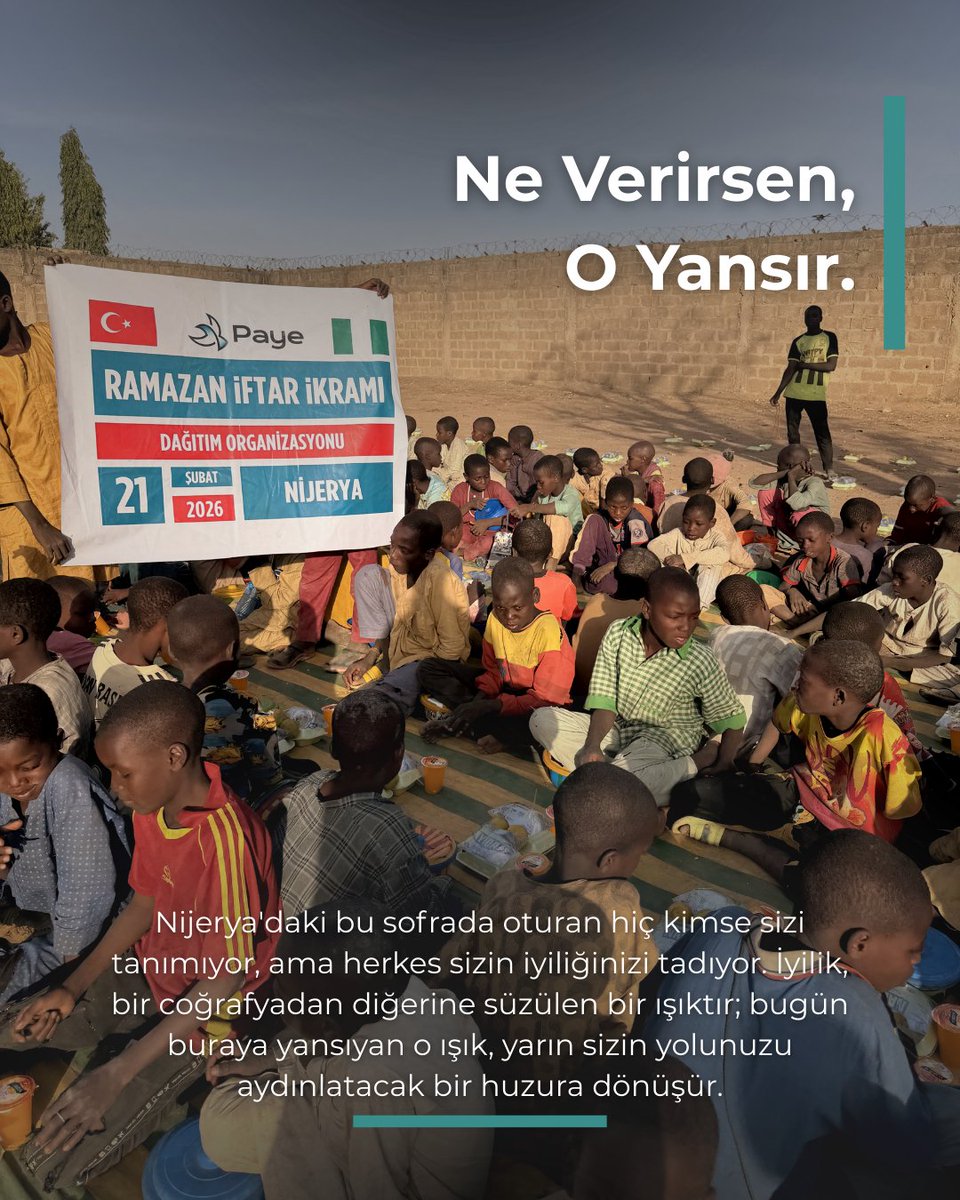 payeiyd's tweet photo. Buradaki her kap yemekte sizin buralardan gönderdiğiniz o samimi niyetin bir yansıması var. İyilik; sınırları, dilleri ve mesafeleri aşan en evrensel dildir. Biz Nijerya’da sadece iftar dağıtmıyoruz; sizin adınıza bir gönül köprüsü inşa ediyoruz. 🤲🌙 https://t.co/yYAFqkZApj