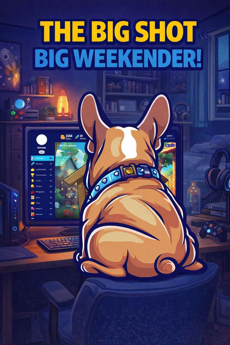 PlayBigShot's tweet photo. 🌙 Big Shot Big Weekender is LIVE 🔥

Stewie’s locked in… are you? 🐶🎮

$19.99 gets you:
💰 22K Gold Coins
💎 22 SC
🔥 +10% Boost

Tap in and run it up this weekend 😎
👉 https://t.co/28It2A5s9A 

───
No Purchase Necessary.  Void Where Prohibited By Law. T's And C's Apply https://t.co/EfybQ4vq0c