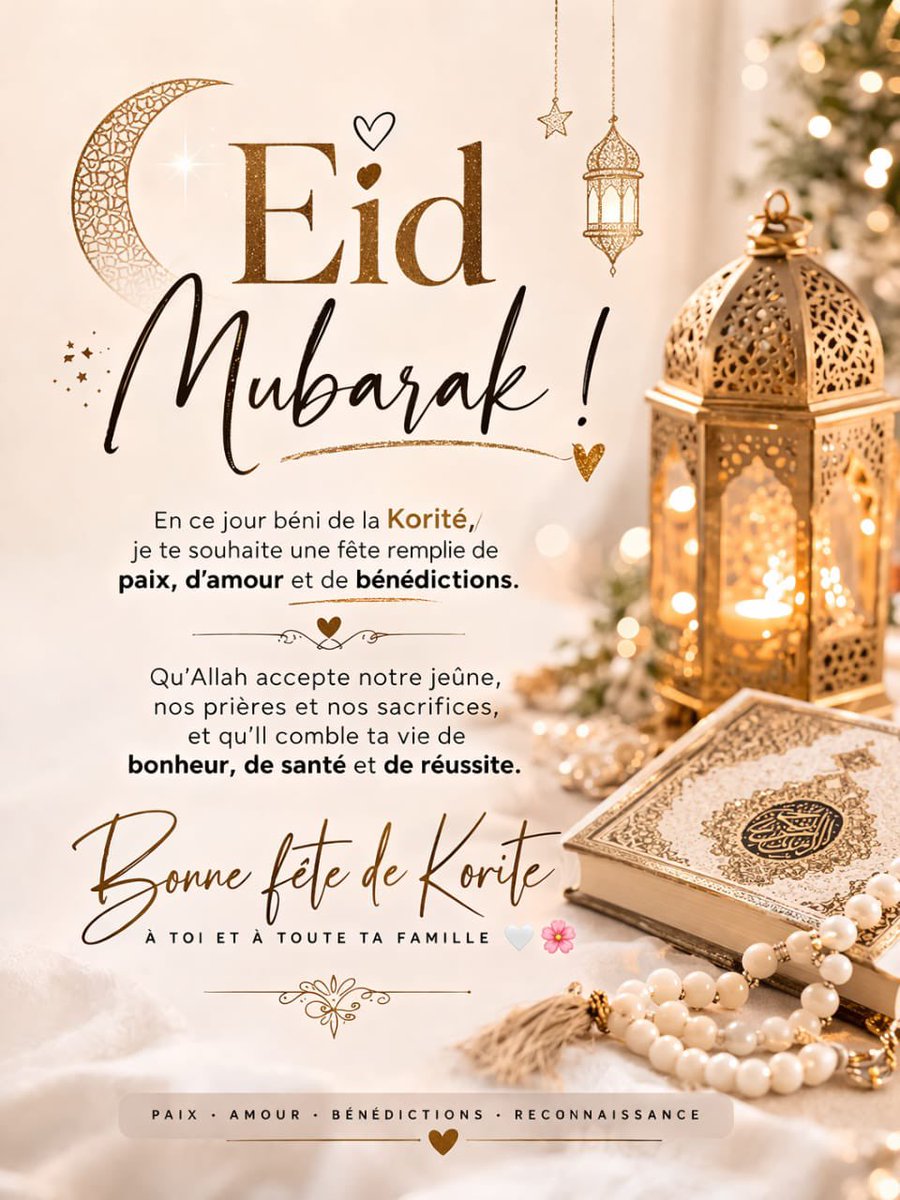 afrofeewi's tweet photo. Qu'Allah accepte notre jeûne, nos prières et nos sacrifices, et qu'll comble ta vie de bonheur, de santé et de réussite.

❤️🌙 https://t.co/RT96If4n6L