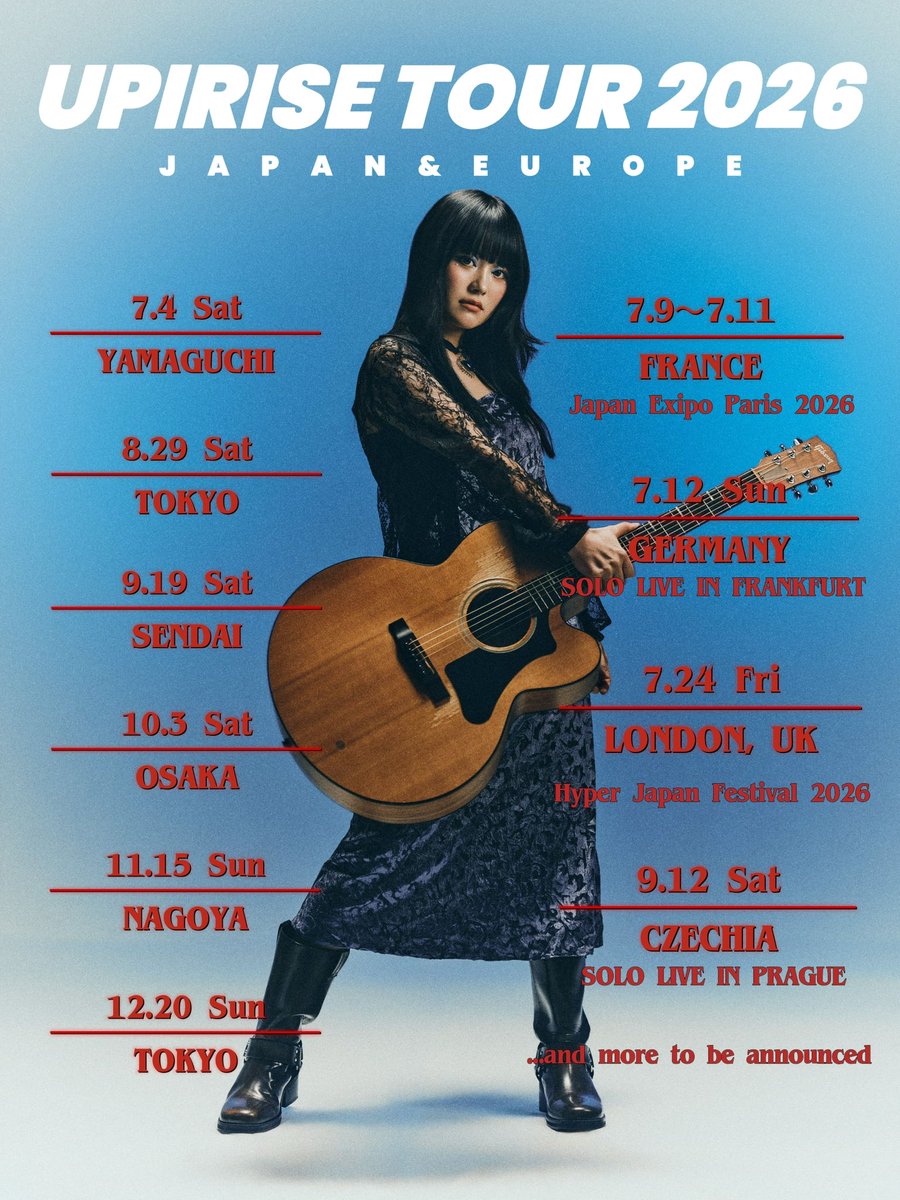 upitter626's tweet photo. 📣 2026ライブツアー詳細公開 📣

UPIRISE TOUR 2026 🌏
JAPAN & EUROPE

⸻

🎫 チケットスケジュール

FC先行（うぴっ子るーむ）
・プレミアム：3/22（日）22:00〜
・会員：3/25（水）10:00〜

一般販売
・4/1（水）10:00〜

🔗 販売開始と同時にオフィシャルサイトで購入可能
※ヨーロッパワンマン公演も同日より販売開始