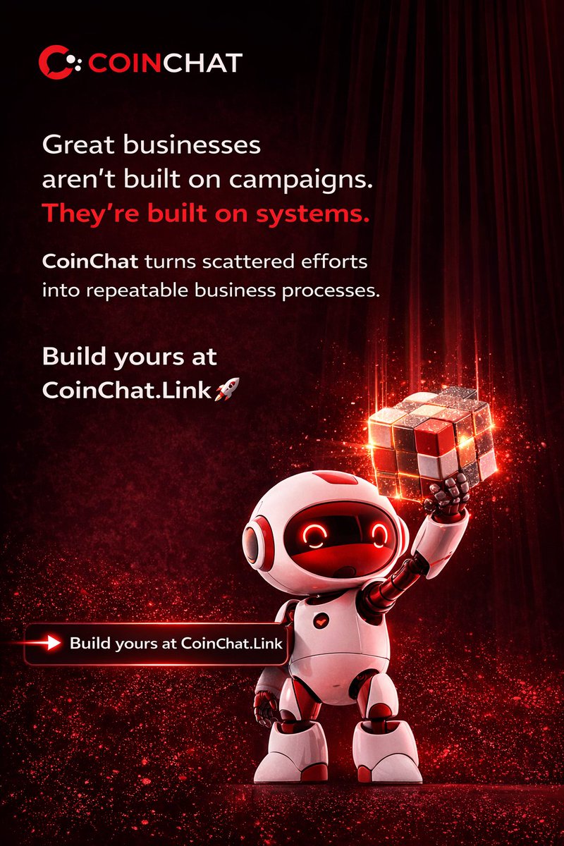 CoinChat_Link's tweet photo. 🏗️ Great businesses aren’t built on campaigns.
They’re built on systems.🔁 

CoinChat turns scattered efforts
into repeatable business processes.

💡 Build yours at https://t.co/5EqS8sKMCs

#CoinChat #Scaling #AI https://t.co/k6rbE6xWF9