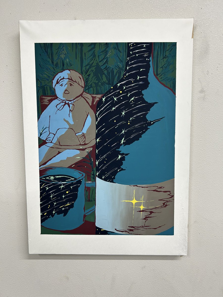 3時間くらいでかいた色彩構成
色彩は最後の方迷走してました〜🥲