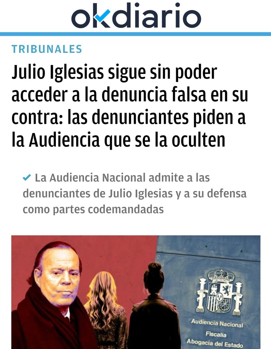 Un ciudadano recibe dos denuncias por agresión sexual.

El ciudadano dice que la denuncia es falsa, pero no puede acceder a la misma para preparar su defensa porque las denunciantes así lo piden, lo que le produce total indefensión

Es Julio Iglesias, pero podría ser cualquiera