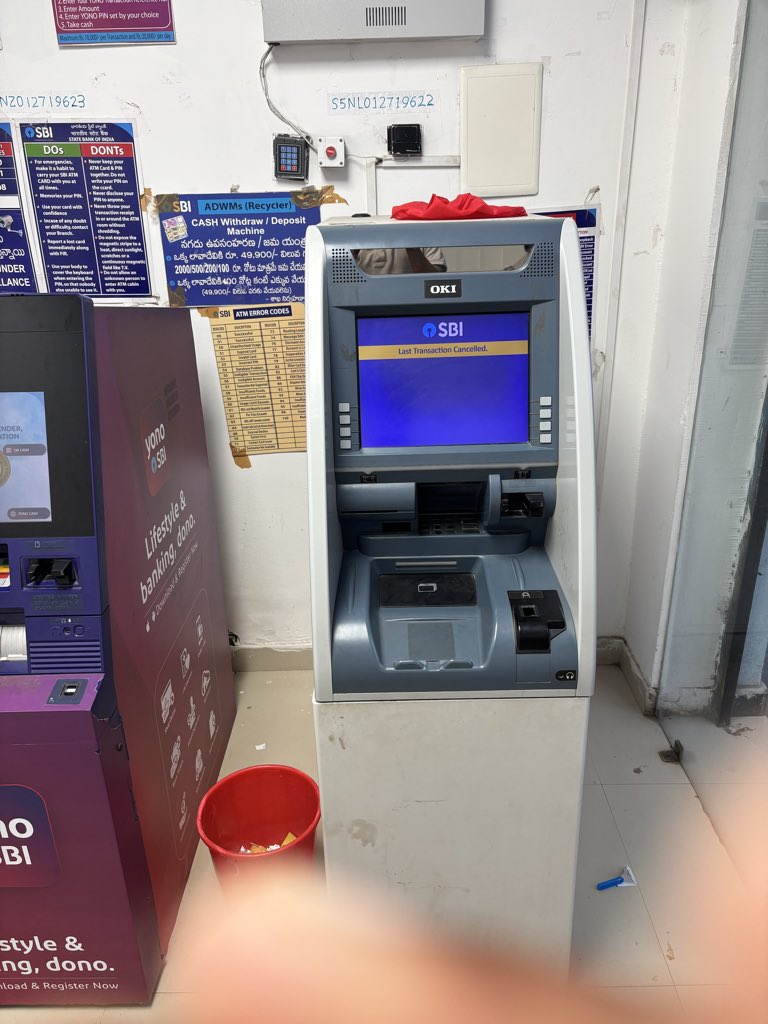 dthejz's tweet photo. Hi @TheOfficialSBI ,

We have deposited 20,000 rupees just 10-20 minutes back in Cash deposit machine. 

At the end the machine screen showed as transaction cancelled.

Please check this issue and deposit the money asap. Raise a complaint on this issue.

Please check pic &amp; DM https://t.co/dqiM4iRbLm