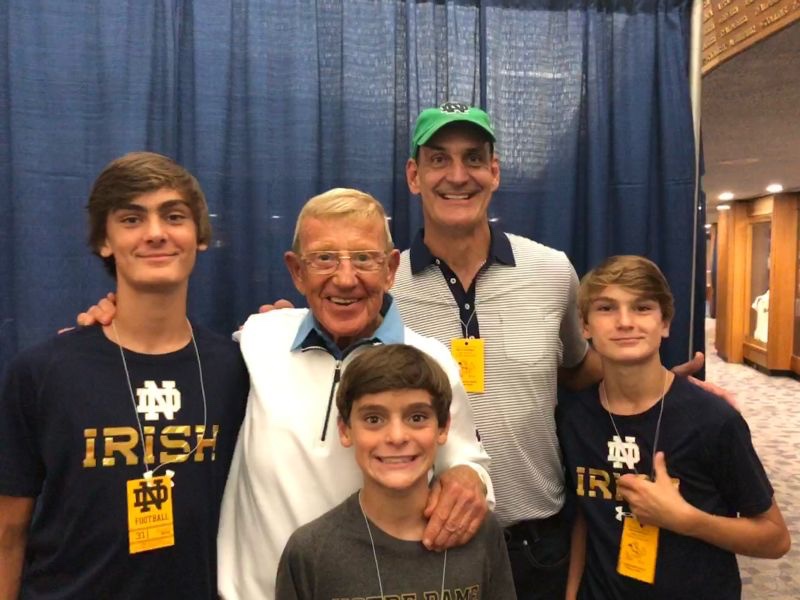 HoltzHeroes's tweet photo. Coach Holtz pledged to each of us that if we gave Our Lady’s University and him 4 years, he’d be there for us for the next 40. 

Promise made, promise kept. 

☘️ 🏈 🏆 🎓🌳 https://t.co/VLB9djhLF0