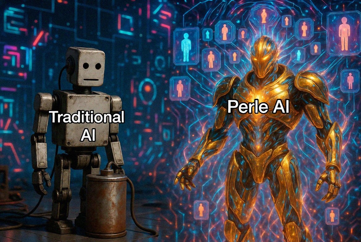 majxuandong's tweet photo. AI, at its core, is still just code
until it’s shaped by real human data
look at this meme and you’ll get the difference
while a lot of people are still chasing better models
I’ve been paying more attention to what’s behind them: the data layer

that’s also why I went with @PerleLabs 
because honestly:
no clean human data → AI drifts fast

Perle is doing the quiet part: building that data source

and I’m not just using it, I’m contributing to it step by step

the meme is funny, sure
but it hits something real for me:
AI only becomes powerful
when it starts reflecting how we actually see and understand the world
join the community campaign @PerleLabs
#PerleAI #ToPerle