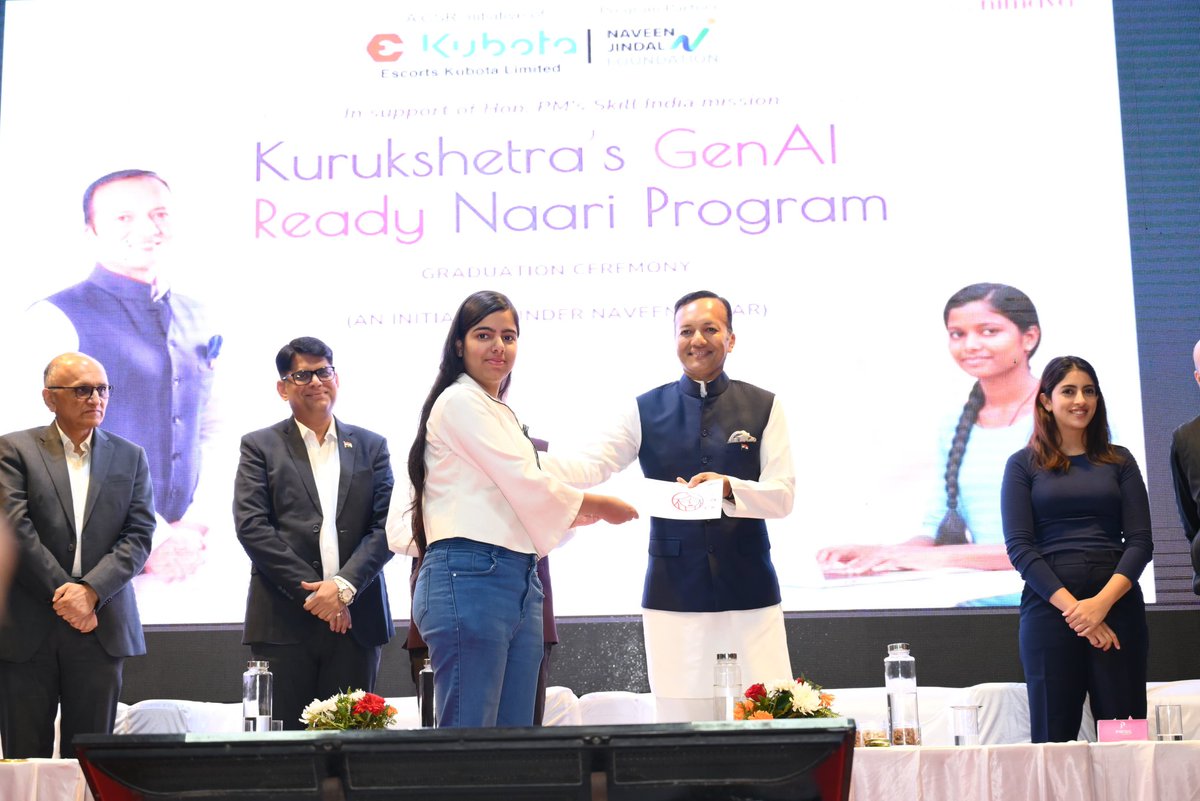 MPNaveenJindal's tweet photo. Proud to witness the growing impact of #NaveenAVSAR in Kurukshetra.
Over 5000 young minds have already been empowered with skill training through the efforts of @NJ_Foundation_ and our partners. Hearing their experiences, especially in emerging areas like AI, was truly encouraging.

My sincere thanks to all our partners for their continued support in making this initiative meaningful and impactful.

This is just the beginning. Together, we are building pathways for our youth to learn, grow and lead India’s future.

A significant milestone for Kurukshetra. 🇮🇳