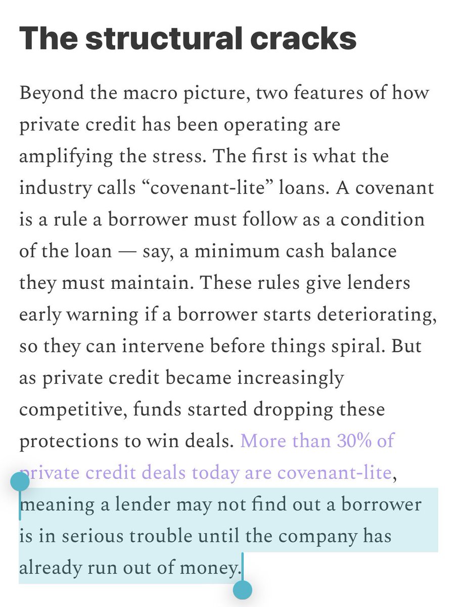Pranay_Mish's tweet photo. The whole situation around the #PrivateCredit is so dangerous!! 

This is a very interesting read by ‘The Daily Brief’ - @zerodha @zerodhamarkets 

Attaching the article below. 

https://t.co/1CZhcUQuAZ

#privatecredit #inflation #USA https://t.co/ukBIBOkmBf