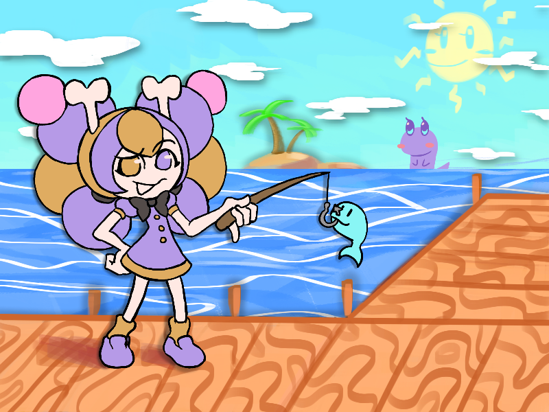 Collab aggie with retinacyst (i drew the bg, cyst drew the characters)