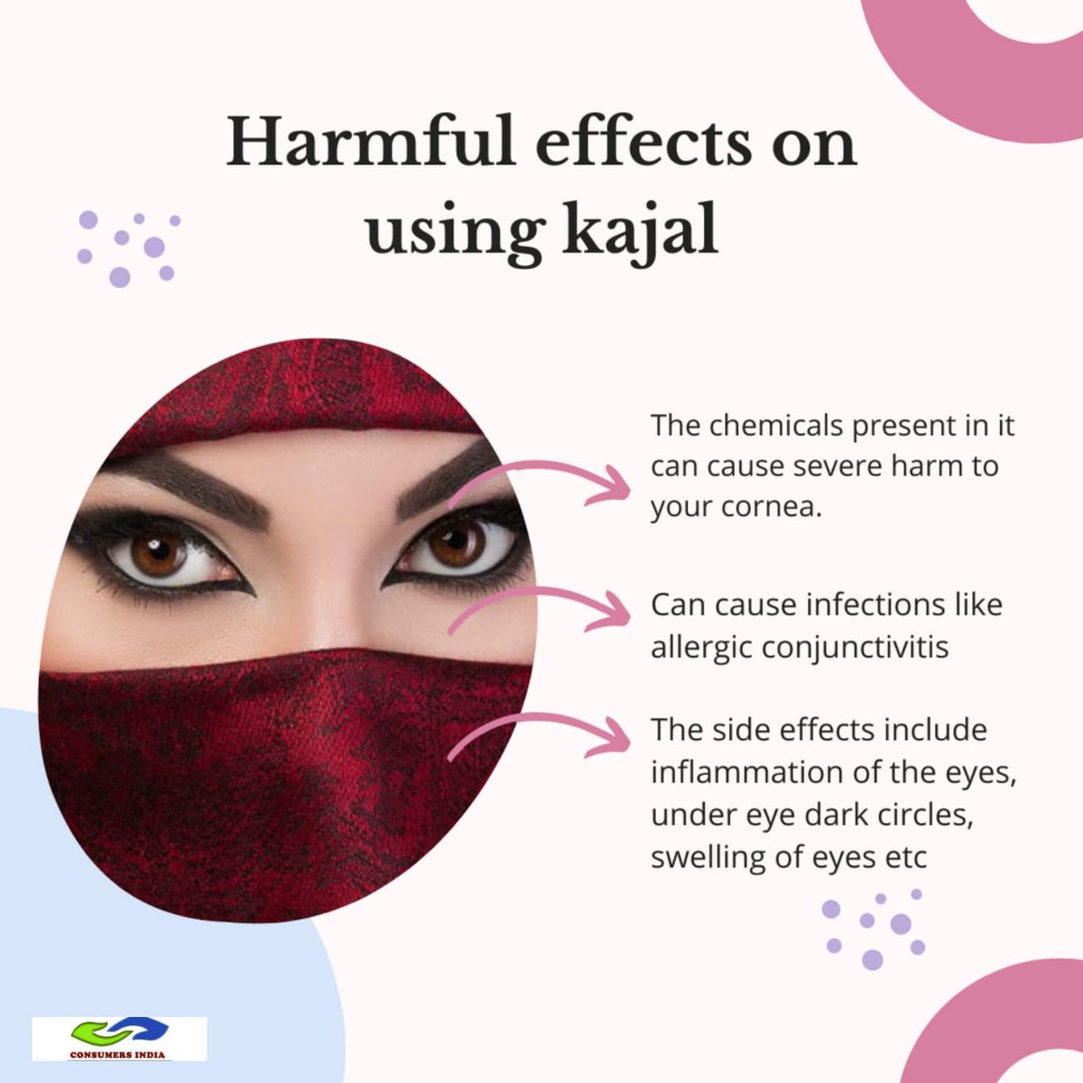 consumersindia's tweet image. Do you know, Kajal or kohl has ingredients like lead, carbon black and beeswax? Dermatologists advise against it. The chemicals present in it can cause severe harm to your cornea apart from causing various other infections. #misleadingads #cosmetics #kajal drjayashreegupta.blogspot.com/2019/03/truth-…
