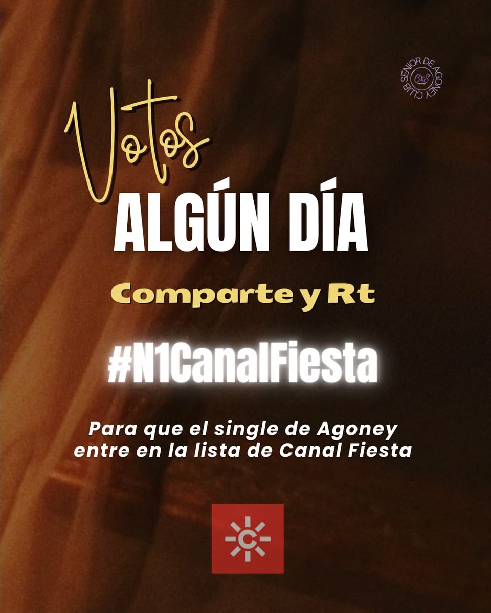 BlackVotes1's tweet photo. Hilo de votos para que Algún Día entre en la lista de @canalfiesta ❤️‍🩹

Voto para que #AlgunDia de @Agoney  entre en la lista del top50 de @canalfiesta y sea #N1CanalFiesta12  

Sigue a @canalfiesta, vota y RT https://t.co/bwK7DzvWdE