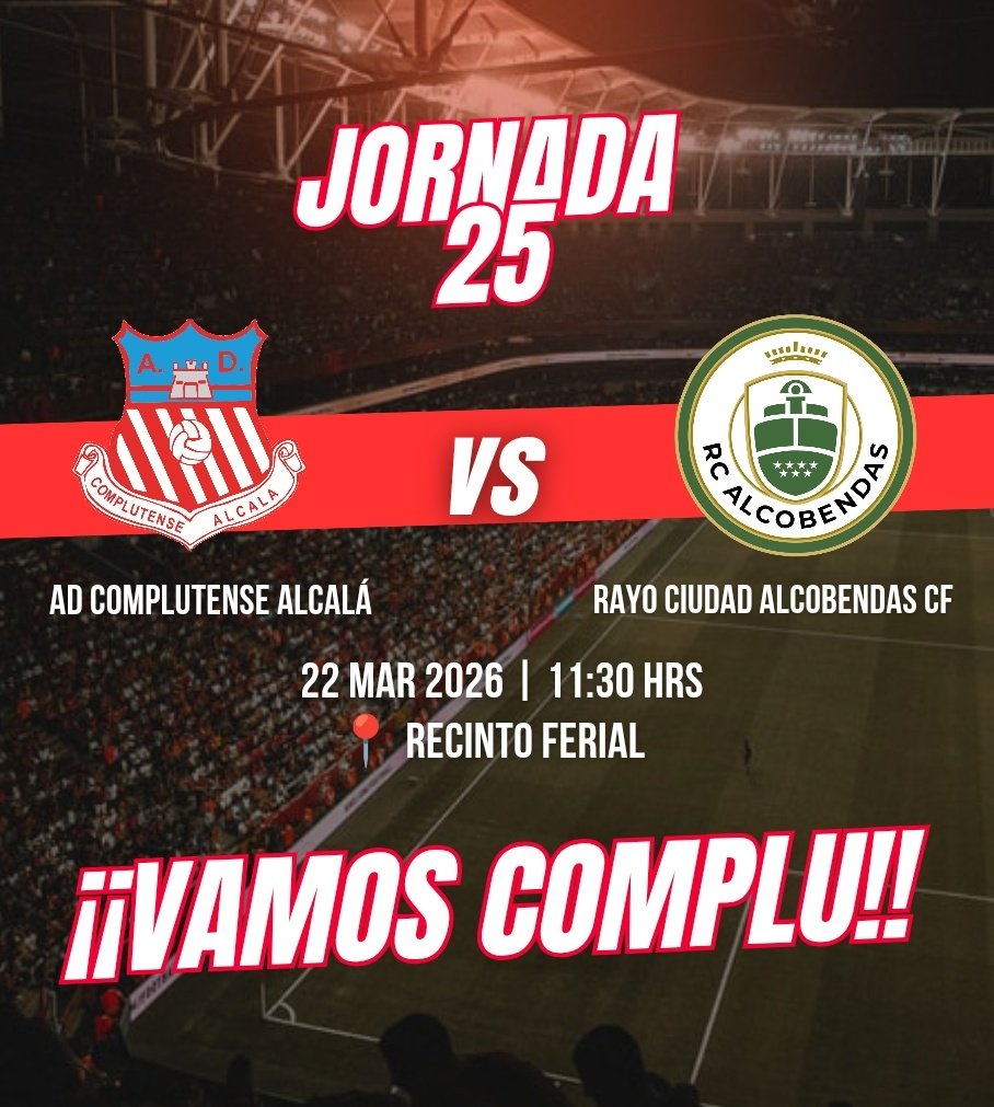 ADComplutense's tweet photo. ¡¡Mañana volvemos al Ferial!! 🫡

¡¡Recibimos al líder en una nueva oportunidad de seguir en la pelea para los de @AlvaroVaraLopez!! 💪🏼

📆 22/03
🆚 @RayoAlcobendas
⏰ 11:30h
📍 Recinto Ferial

¡¡Vamos chavales!! 🤜🏼🤛🏼

#EsaMaravillosaMinoría 🤫
#VamosComplu
🤍❤️ https://t.co/9V5bPIMreo