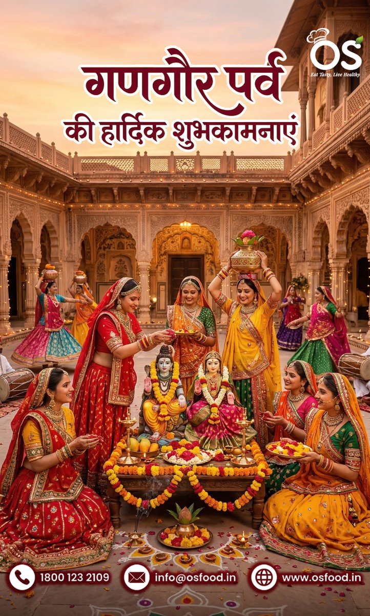 OSFood287124's tweet photo. Wishing you and your family a joyful and blessed Gangaur! 🌼✨
#GangaurParv #Gangaur2026 #MaaGauri #OSFood #IndianFestival https://t.co/20YbiRiDIb