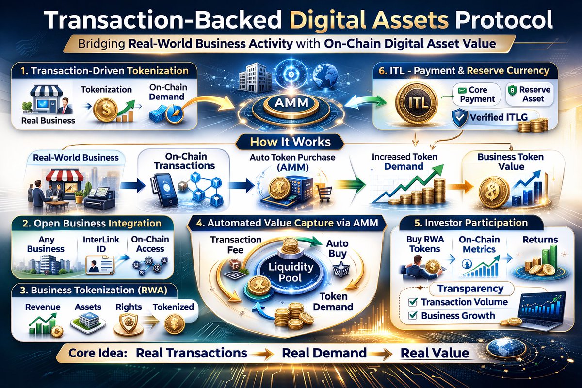 MSSwaroopMurala's tweet photo. The Transaction-Backed Digital Assets Protocol
#Interlink #ITLG #ITLX #ITL #InterLinkAmbassador

@C_Interlinklabs @kv_interlink @reina_itl @inter_link @itlx_defi https://t.co/tWaajQOwcw
