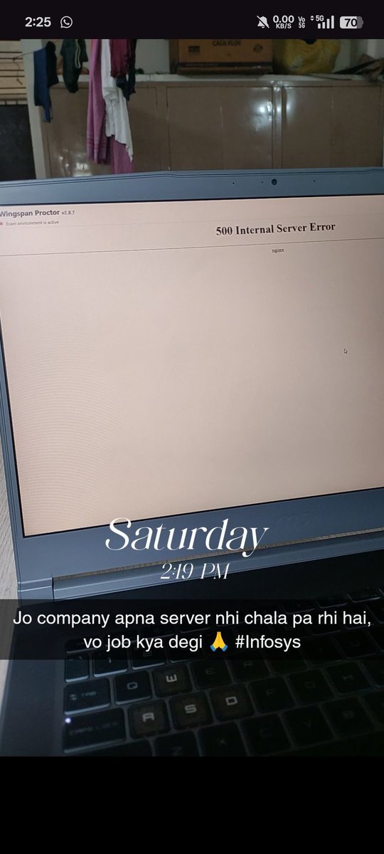 webwizard_dev's tweet photo. Tried to give the Infy hack examβ¦
Got a 500 Internal Server Error instead π
College says Mac users arenβt allowed π€‘
Platform says nobody is allowed π
What exactly are we supposed to do now?
Tagging Infosys & concerned authorities β please fix this π
#HackWithInfy https://t.co/PKdVz9QWZ5