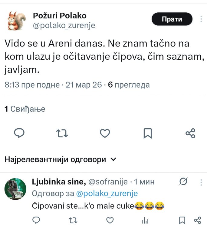 Ljubinka sine, tweet media