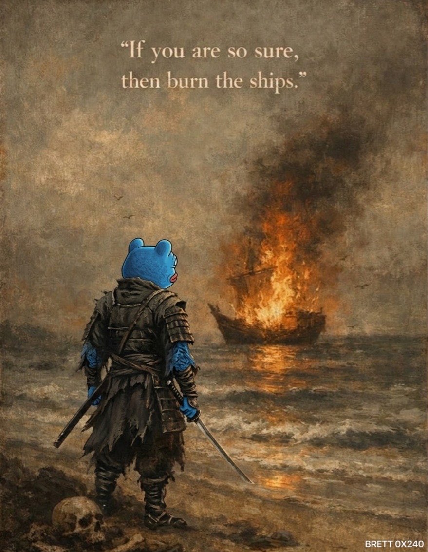 If you really believe Brett #0X240 will win… burn the ships. 🔥🚢

No hesitation. No plan B. Only forward.
Conviction means commitment and #BRETT 0X240 is all about moving ahead. 🚀

<a href="/brettether/">Brett (ETH) | ARMY | OG</a> 🔥🚀