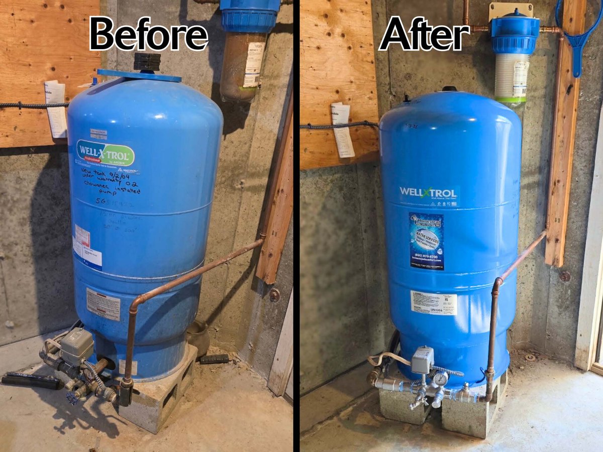 HomesteadComfrt's tweet image. Upgrade your system with a team you can trust. A nicely done, before and after, 62 gallon Well Tank replacement.
Call today 860.870.8700 or visit us at hubs.li/Q047zC2p0. 
#WaterService #HomesteadComfort #CTPlumbing