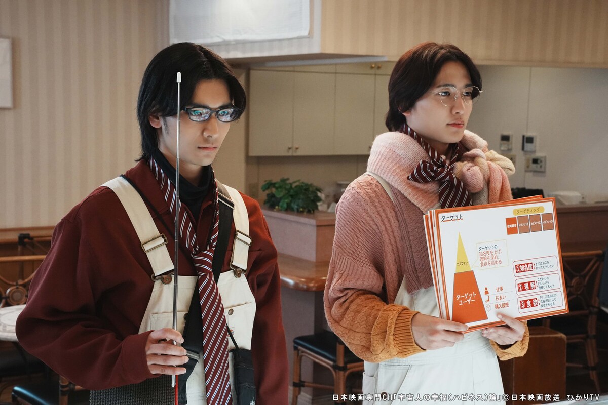 natalie_mu's tweet photo. ◤原因は自分にある。「#宇宙人の幸福論」
　ドラマ撮影現場でメンバーに聞く！◢

全員主演の喜び、役との共通点、
7人が“ハピナパワー”を感じる瞬間…
「成長した7人の姿を」
「道徳のテストは満点だったからね？」
https://t.co/FsYRiQhvfm

“長野弟”との共演に7人は…？こぼれ話も💬

#うちゅハピ https://t.co/ZD1DCCLeD8