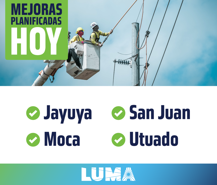 lumaenergypr's tweet image. Cada mejora cuenta para que tengas un servicio más confiable. Hoy realizamos trabajos en varias zonas de la isla, siempre en coordinación con los municipios para reducir el impacto en nuestros clientes.

Infórmate sobre las áreas y horarios en: lumapr.com/mejorasplanifi…
#LUMA