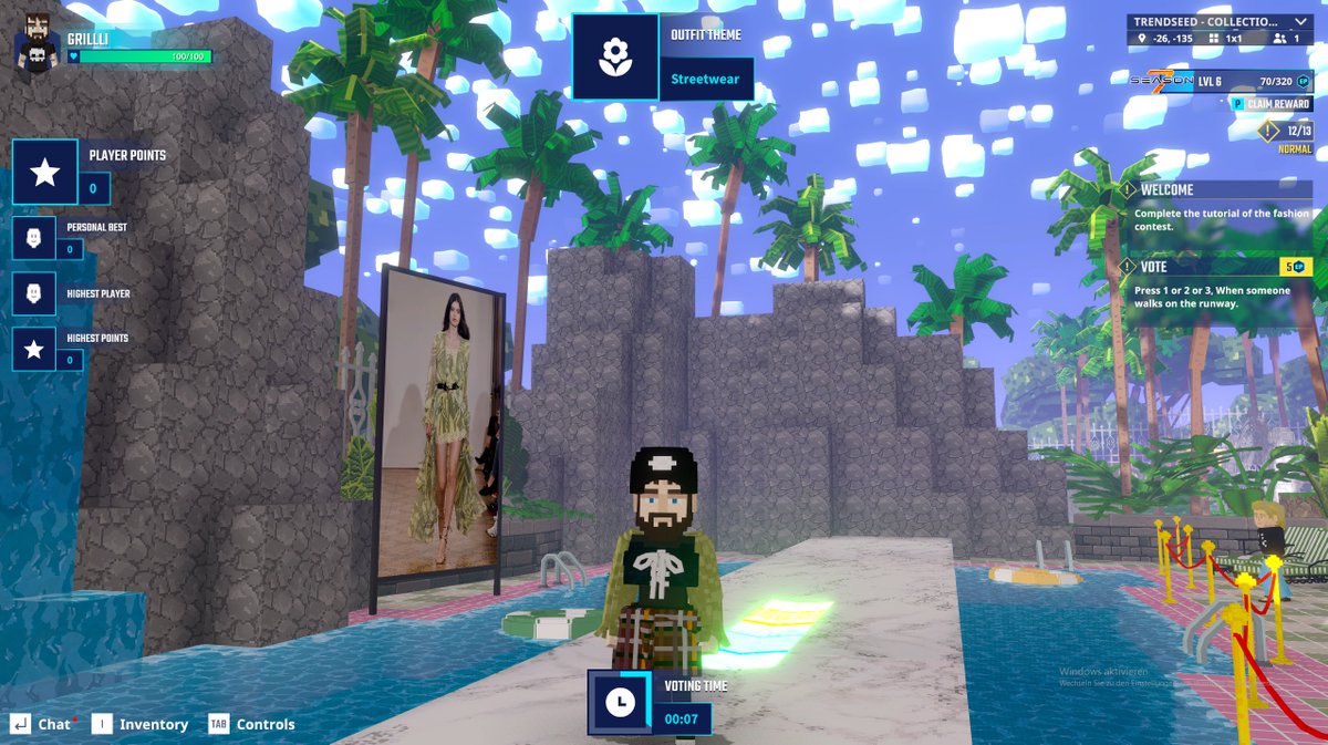 Grillli3's tweet photo. Catwalk walk complete in The Sandbox Season 7. Rate the fit. @TheSandboxGame https://t.co/3b750rePNB #Season7 https://t.co/Ev1l2xRiXb