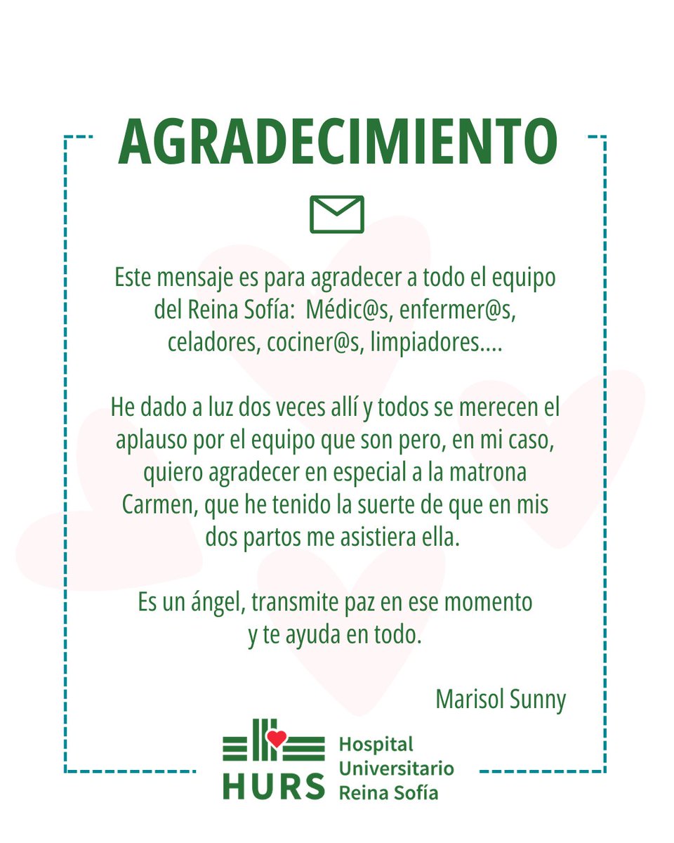 🏥👶 Marisol ha dado a luz dos veces en nuestro hospital. En ambas ocasiones su parto fue asistido por Carmen, una de nuestras matronas, que le acompañó en estos momentos tan importantes aportando tranquilidad y ayudándole en todo momento.