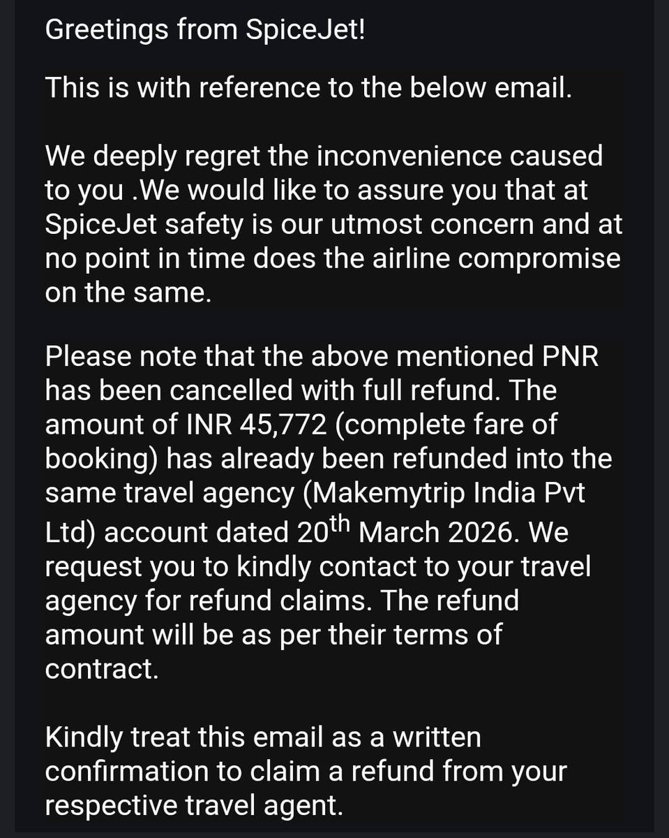 degr8yash's tweet photo. CASE OF PARTIAL REFUND @makemytripcare @makemytrip 

Paid Rs 47879. Received insurance 1208, so net receivable 46671, but as per MMT only 37195 receivable. PLS ISSUE THE BALANCE.

2 concerns
1) 37195 not yet refunded
2) balance charges refund

SS attached https://t.co/9qquV0gIyf